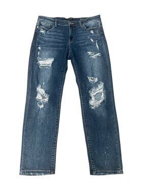 Judy Blue Los Angeles Boyfriend Fit Distressed Bleach Splatter Jeans 32 x 29"L